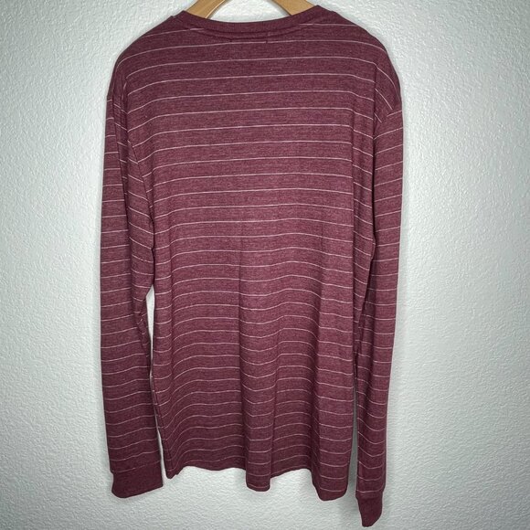 Marine Layer Mens M/L Double Knit Henley Long Sleeve Striped Pullover Shirt - Picture 7 of 8